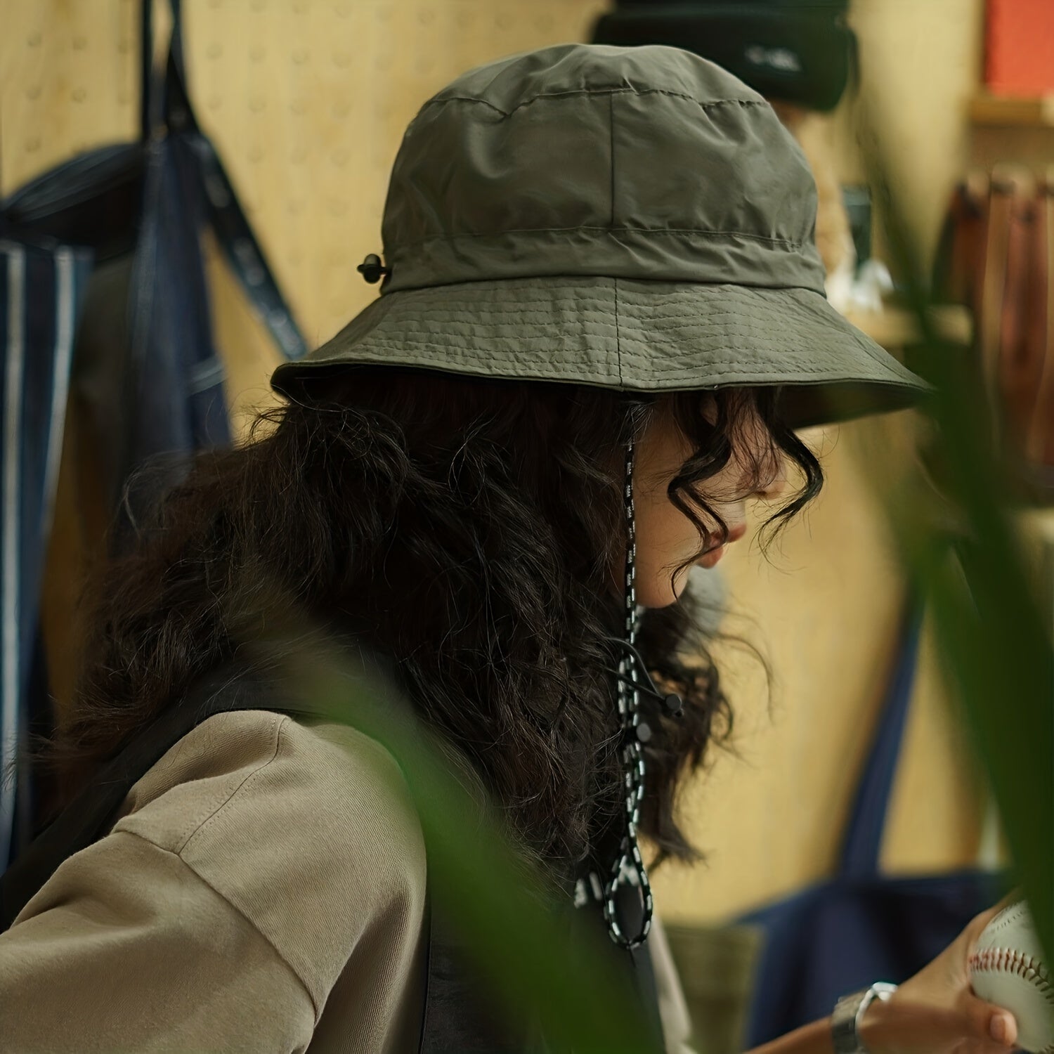 2 in 1 Bucket Hat Portable Bag Drawstring Sun Hat Lightweight Boonie