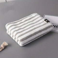 Coral Fleece Striped Towel Absorbent Hair Towel