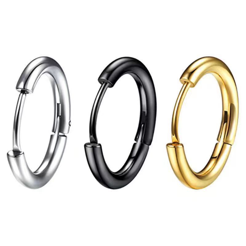 Stainless Steel Hoop Earrings Circle Ear Piercing Jewelry