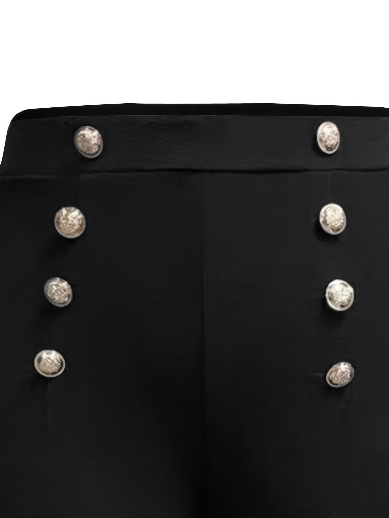  Solid Elastic Button Leggings