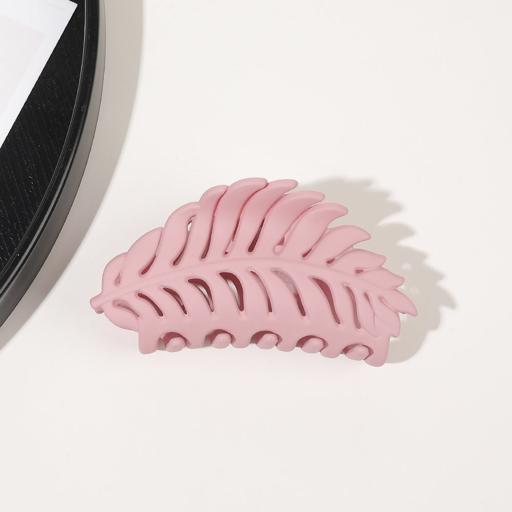 Matte Leaf Hollow Hair Claw Clip Strong Hold Grip Hair Jaw Clip For Thick Hair