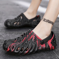 Men's Casual Striped Clogs Slip On Garden Shoes Spring Summer