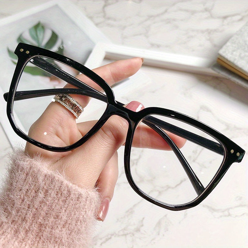 Square Anti Light Glasses For Women Men Students Jelly Lightweight Frame
