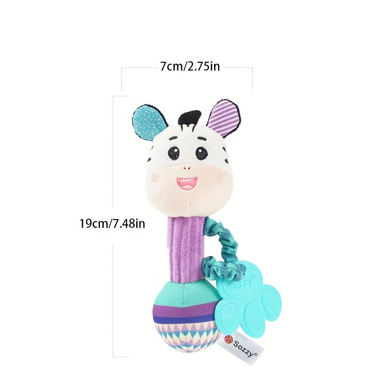 Baby Soft Plush Rattle Squeaker Sticks for Toddlers