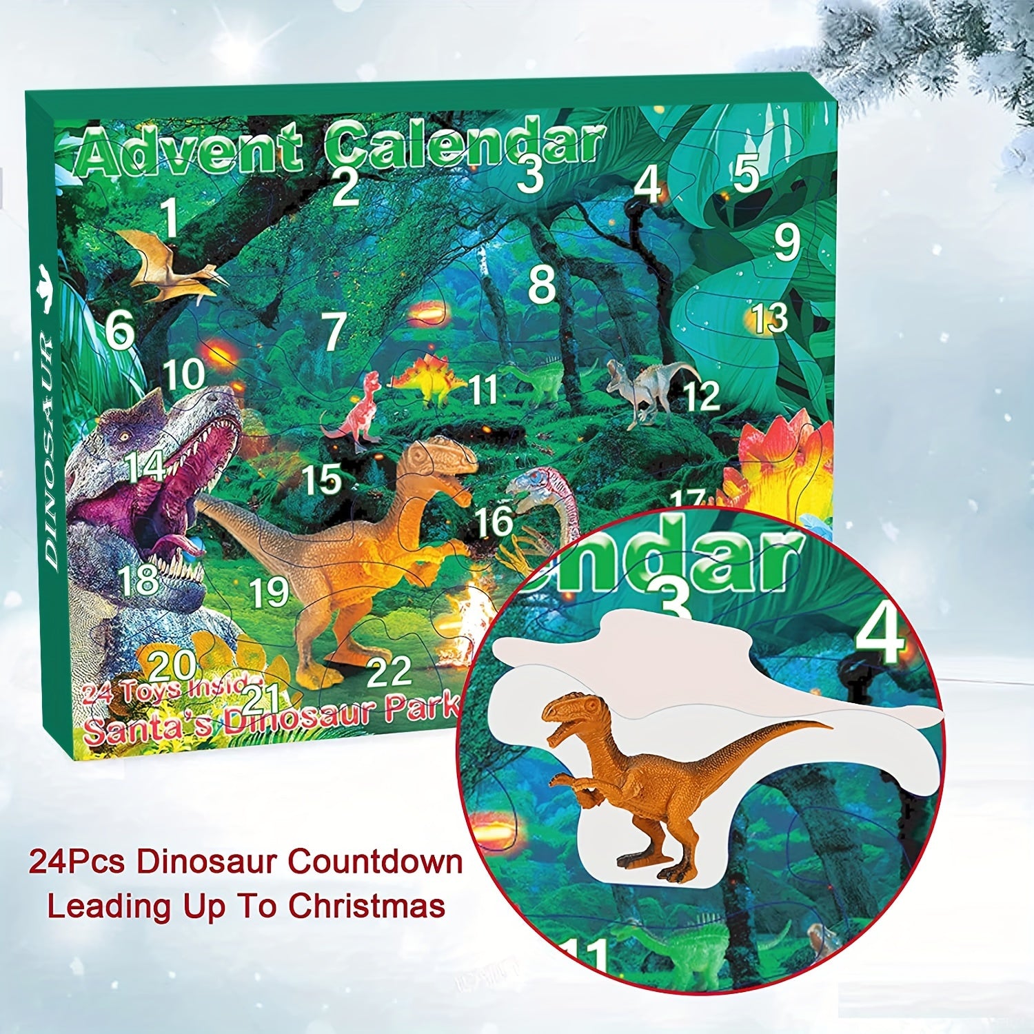 Dinosaur Toys Advent Calendar 24 Days Countdown Christmas Surprise Set