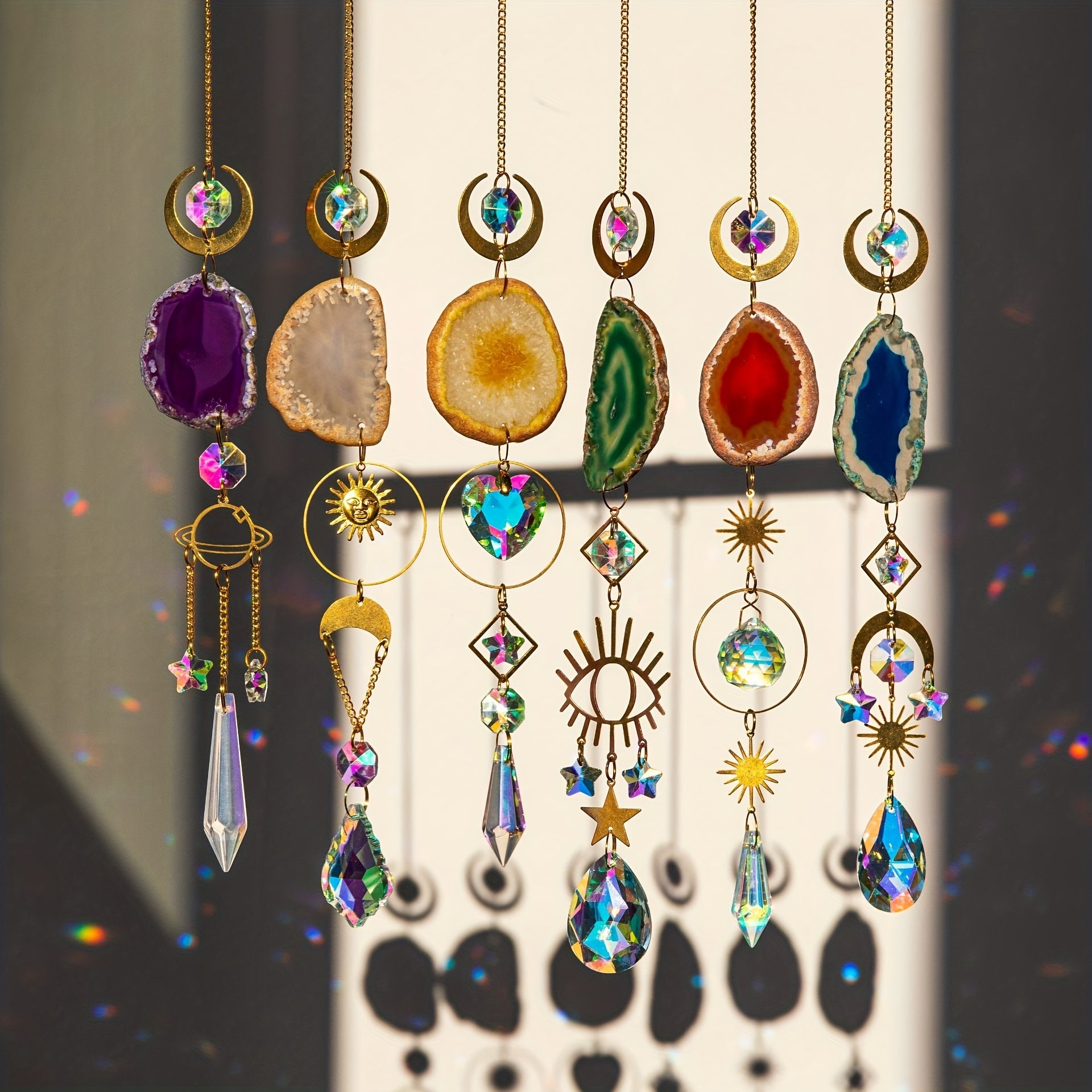 Crystal Agate Sun Catcher for Windows - Hanging Window Decor