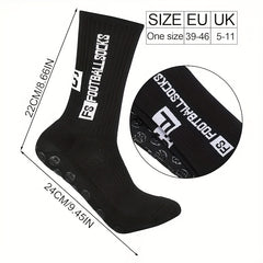 5 Pairs Silicone Dots Non Slip Football Socks Sport Crew Socks