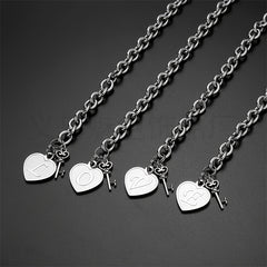 Men's Hip Hop Heart Key Charm Bracelet