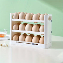 3 Layer Flippable Egg Holder 30 Count Egg Storage Container for Refrigerator