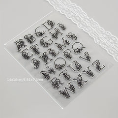 Alphabet Cartoon Transparent Stamp DIY Handcraft For Kids Teens