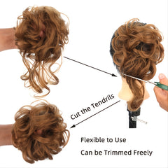 Women's Curly Hair Bun Chignon for Wedding Daily Use
