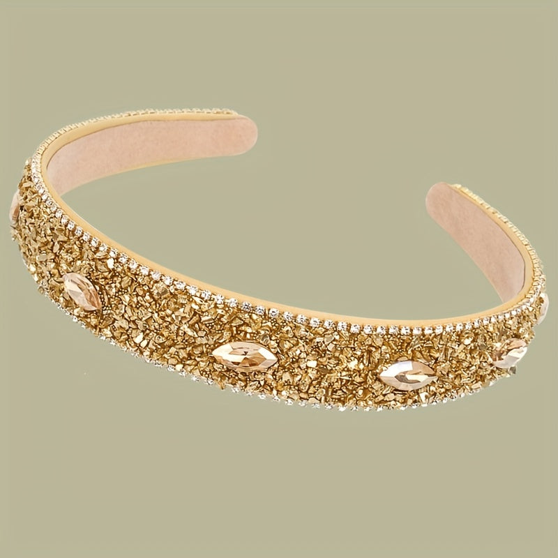 Baroque Rhinestone Headband Glitter Head Hoop Colorful Headdress