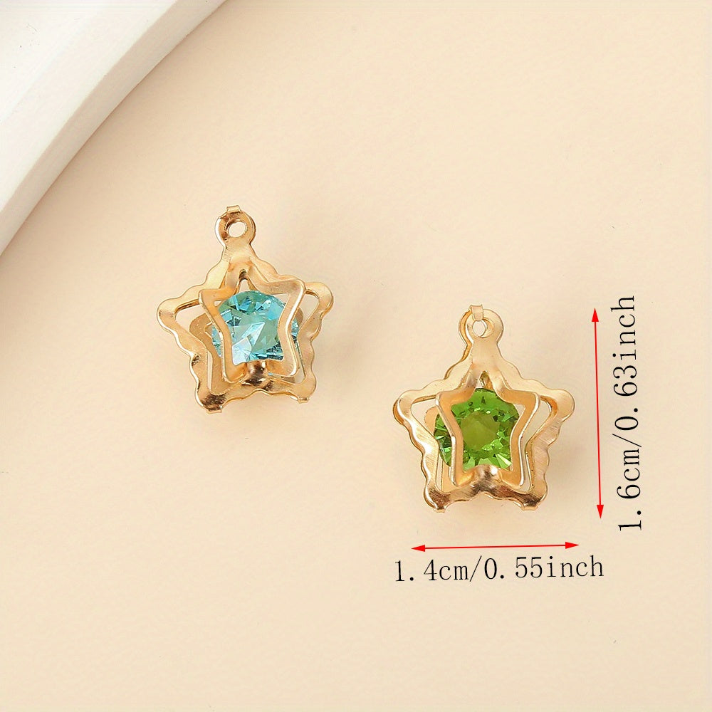 50 Pcs 3D Star Shape Colorful Pendent DIY Jewelry Accessories