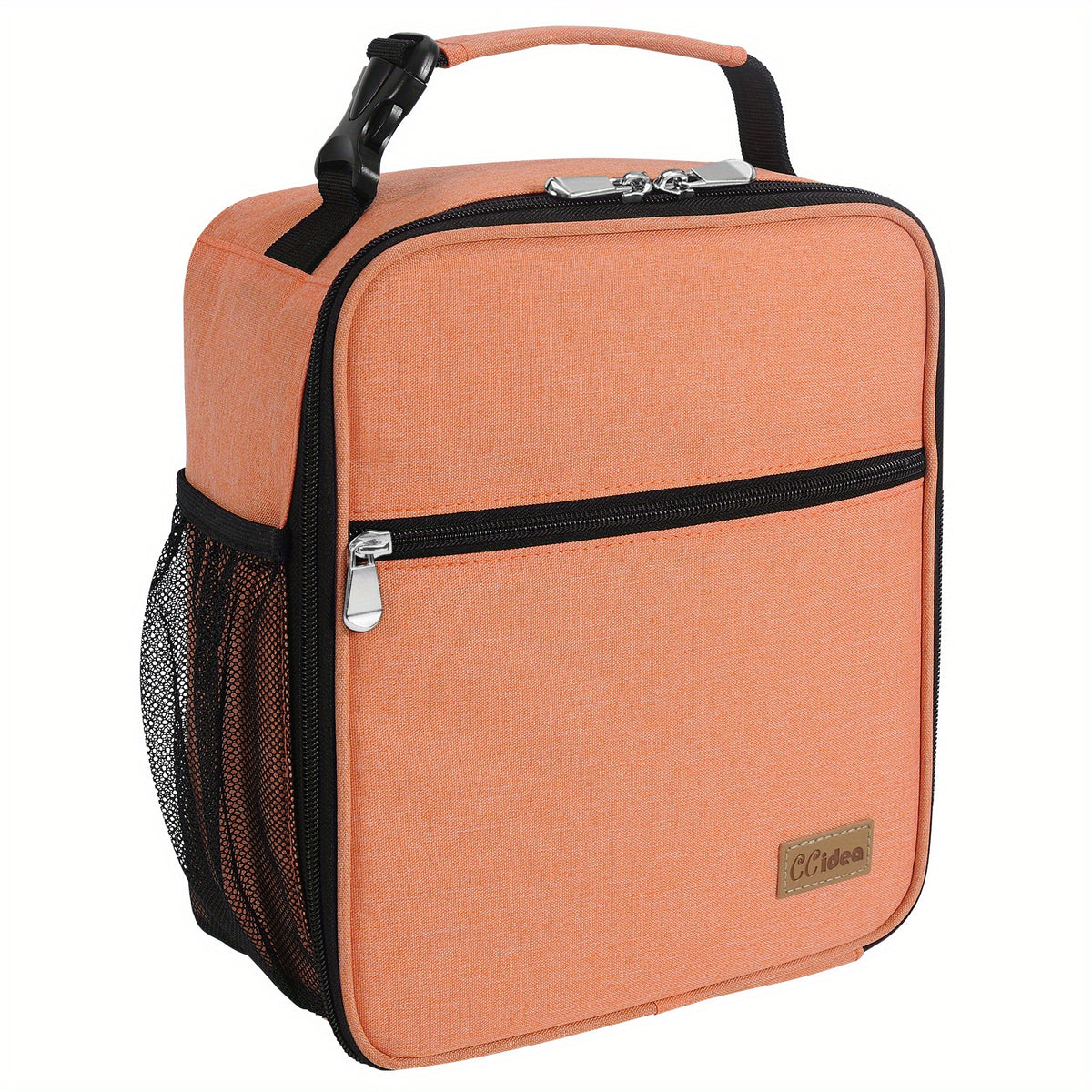Portable Zipper Lunch Bag with Side Pocket