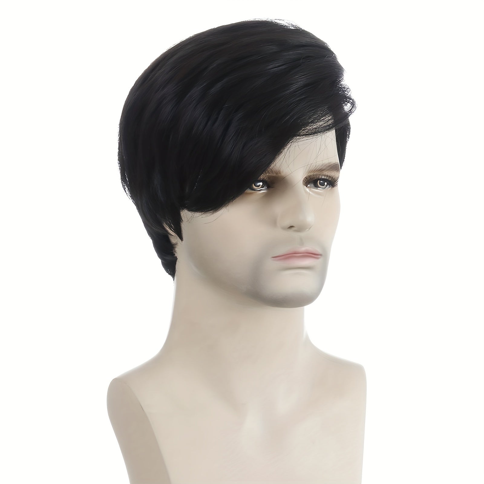 Men's Synthetic Short Wig Heat Resistant Silk Wig + Hair Net