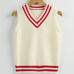 Toddler's Striped V Neck Sweater Baby's Stylish Sleeveless Vest