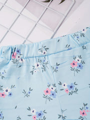 Girls Flower Ruffle Trim Shorts - Kids Summer Clothing