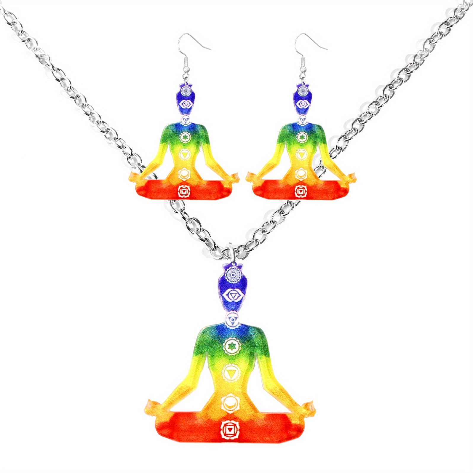 Chakra Jewelry Set Necklace & Earrings for Yoga Meditation