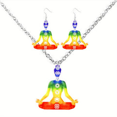 Chakra Jewelry Set Necklace & Earrings for Yoga Meditation
