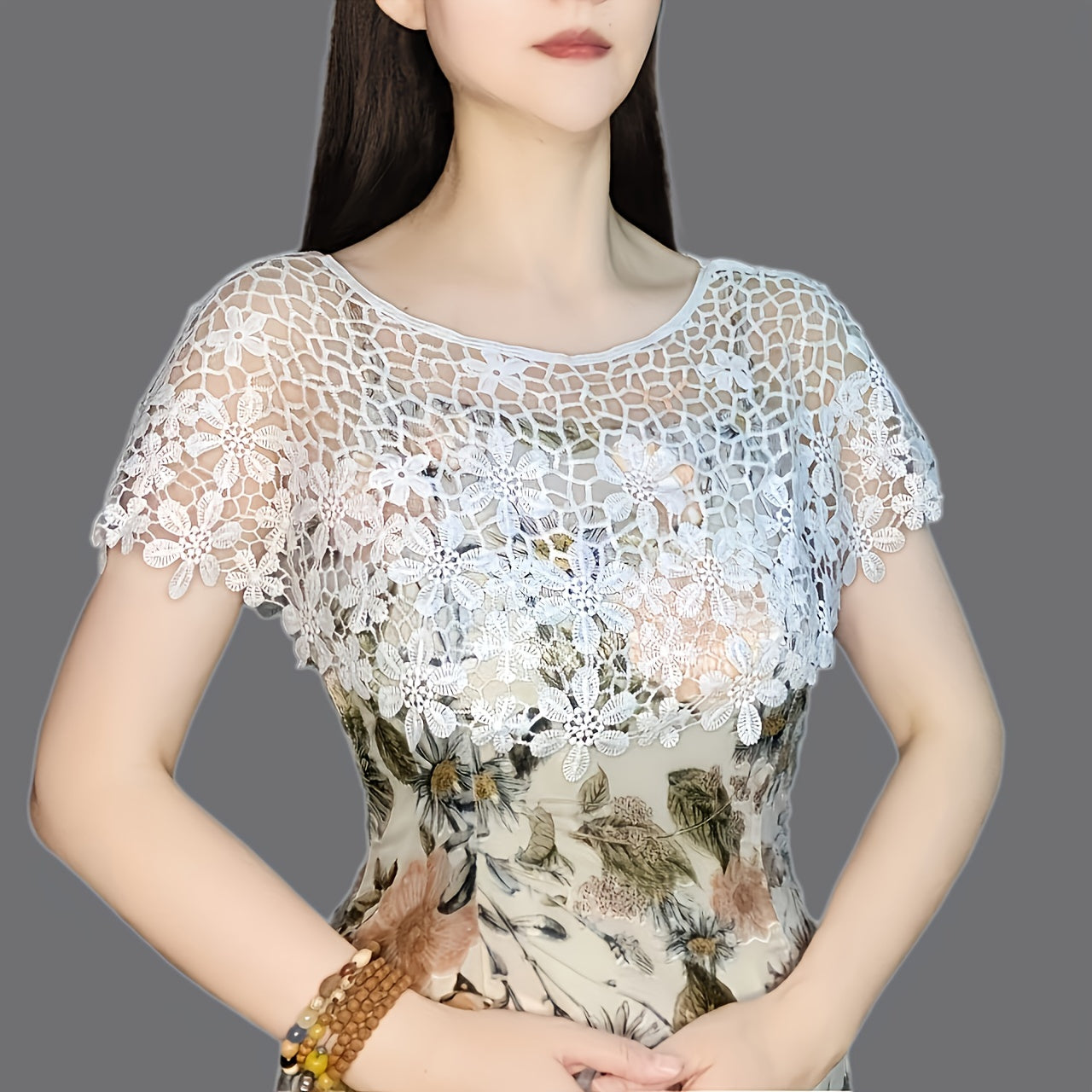 Flower Hollow Out Shawl Solid Breathable Wrap Casual Cape Decorative Shawl