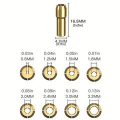 8pcs 4485 Quick Change Rotary Tool Collet Nut Set Medium
