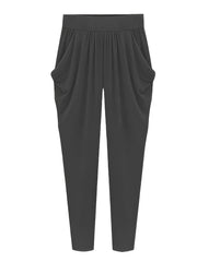  High Rise Pants With Pockets Casual Slim Tapered Pants
