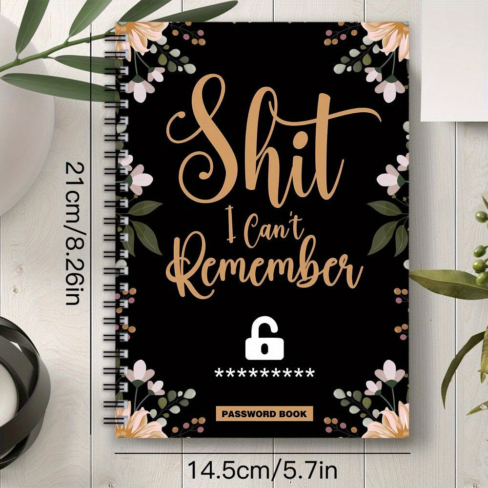 Humorous Floral Password Notebook 1pc