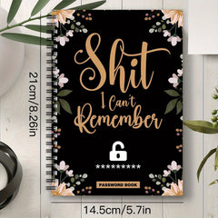 Humorous Floral Password Notebook 1pc