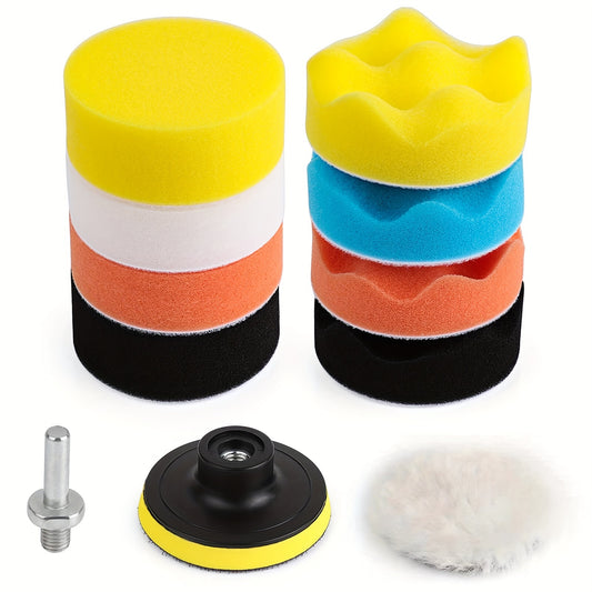 Car Foam Drill 3 Inch Buffing Pad Kit for Polishing Waxing Sealing Glaze