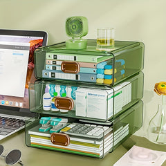 Stackable Desktop Storage Box for Cosmetic and Office Supplies
