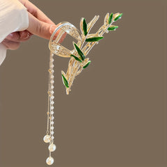 Chinese Style Bamboo Shape Hair Claw with Tassel Hair Clip