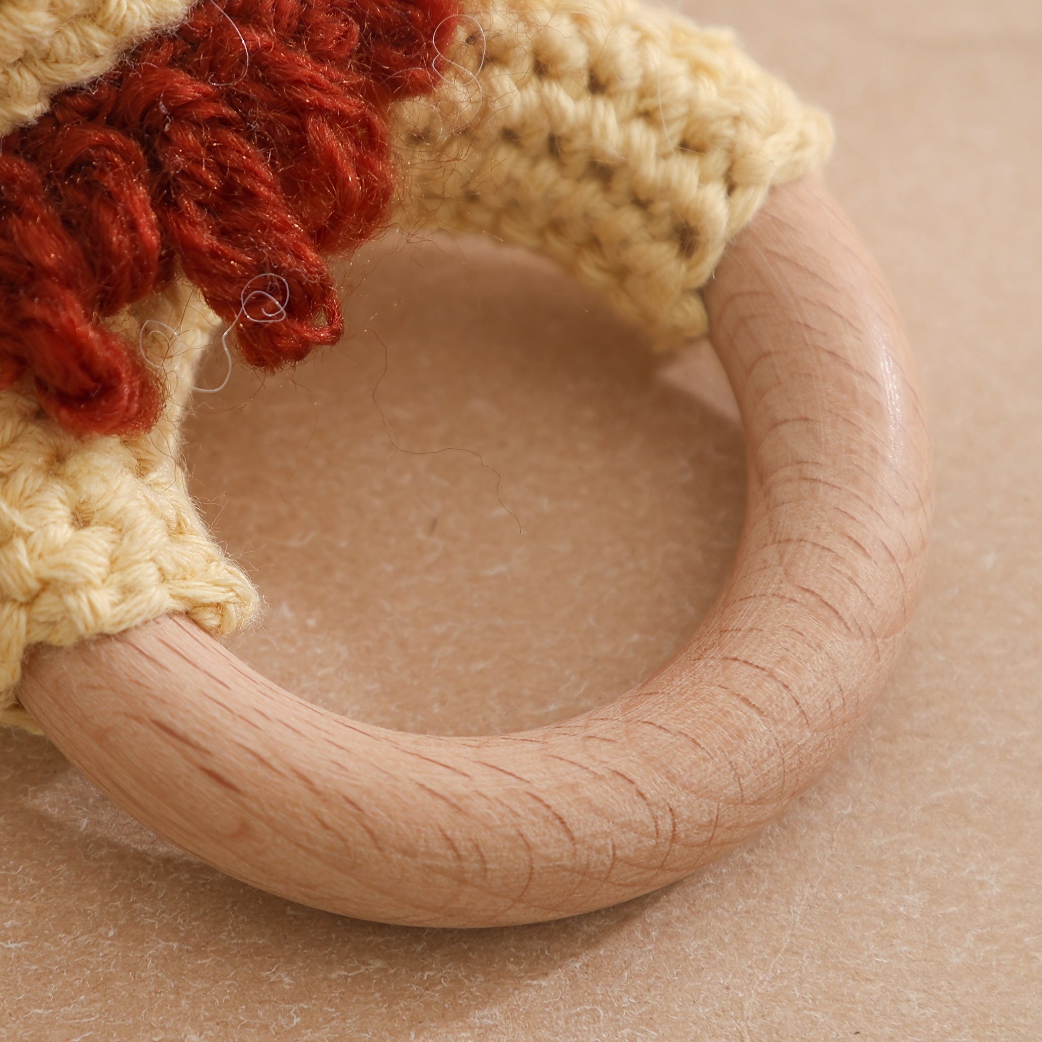 Handwoven Lion Rattle Toy Soft Plush Baby Bell Toy