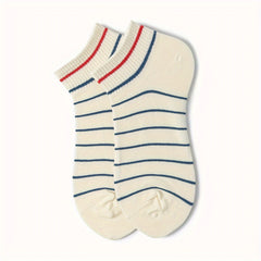 10 Pairs Striped Short Socks Comfy Sports Stockings Women's Hosiery