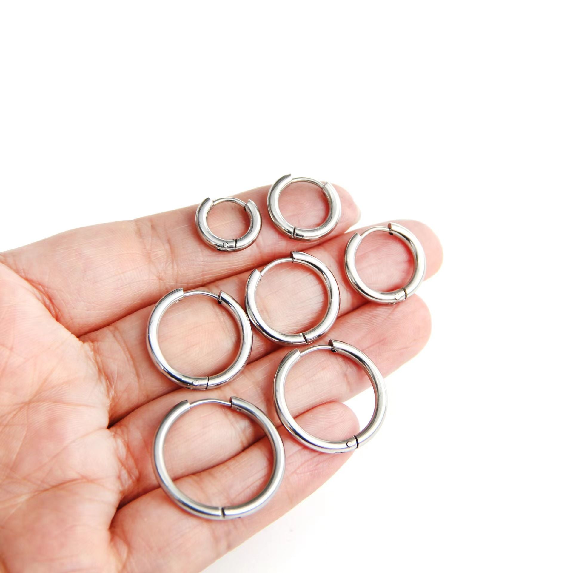 Stainless Steel Hoop Earrings Circle Ear Piercing Jewelry