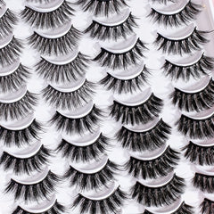 20 Pairs 3D Faux Mink Lashes Natural Fluffy Soft Wispy Reusable Eyelash Makeup