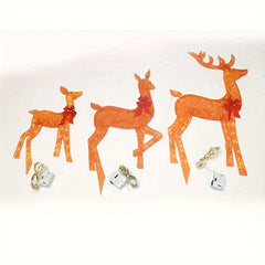 3pcs Lighted Deer Decorations Outdoor Reindeer Ornaments Christmas Glowing Deer