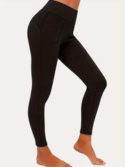 High Waisted Tummy Control Athletic Leggings With Pockets
