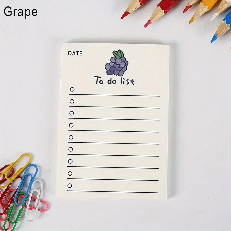 Fruit To Do List Planner - 50 Sheets - Students School Office Supplies