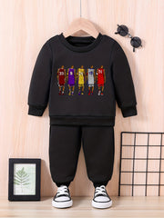 Baby Basketball Players Team Outfit Long Sleeve Sweatshirt Trousers Set