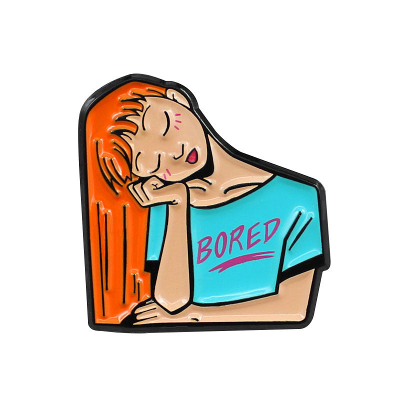 Zinc Alloy Cartoon Girl Brooch
