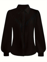 Women's Plus Size Ruched Long Sleeve Casual Blouse