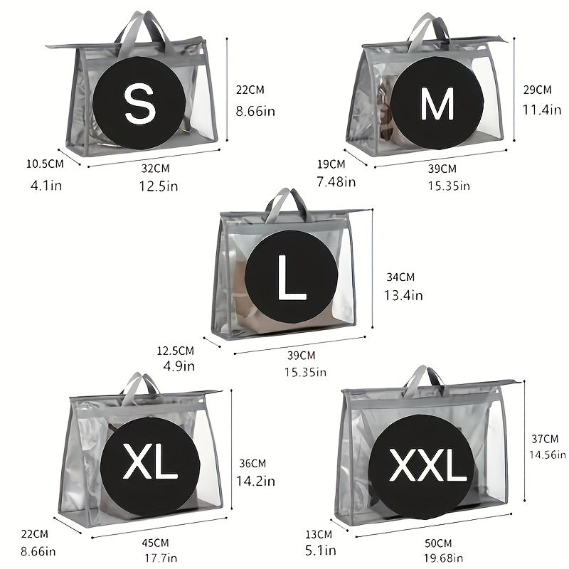 Dust Proof Transparent Storage Bag Zipper Handbag Durable Organizer