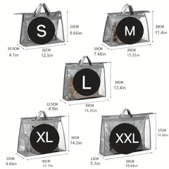 Dust Proof Transparent Storage Bag Zipper Handbag Durable Organizer
