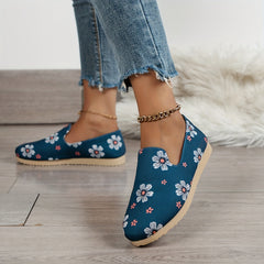 Women's Floral Slip-On Sneakers Lightweight Outdoor Shoes