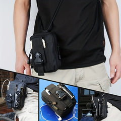 Men's Canvas Small Bag Casual Cell Phone Waist Bag for Travel Work