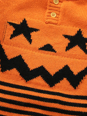 Baby Halloween Jacquard Knit Hooded Jumpsuit
