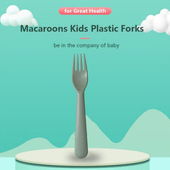 6pcs Kids Plastic Forks Nordic Macaroon BPA-Free Utensils for Baby & Children