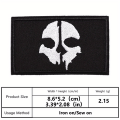 Punk Skull Embroidered Patches for Men