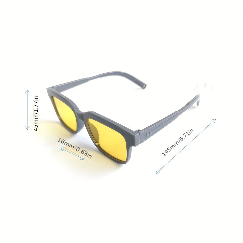PC Lightweight Square Sunglasses + Cleaning Cloth + Anti-squeeze Box