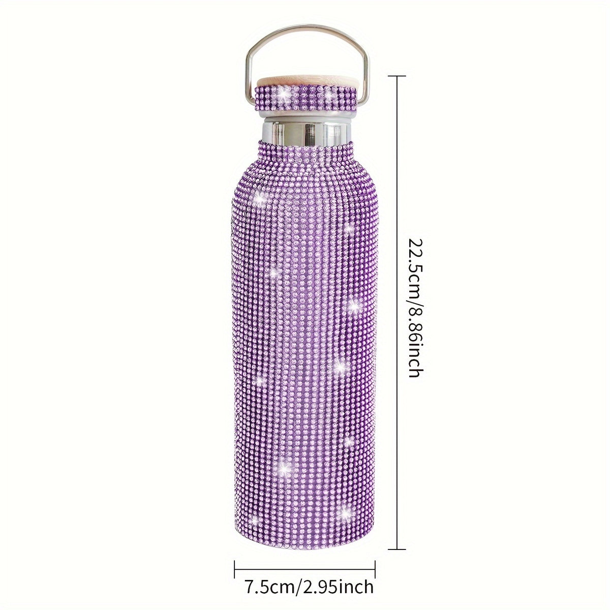 500ml Stainless Steel Vacuum Water Cup Leakproof Bamboo Lid Bottle